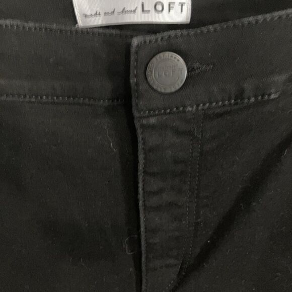Loft Jeans 12 Black 34” Waist Modern Kick Crop Minimalist Made And Loved Women - Picture 4 of 6
